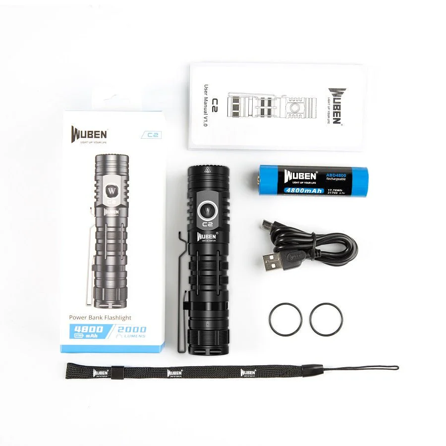 Wuben C2 2000 Lumen Power Bank Taschenlampe - Image 6