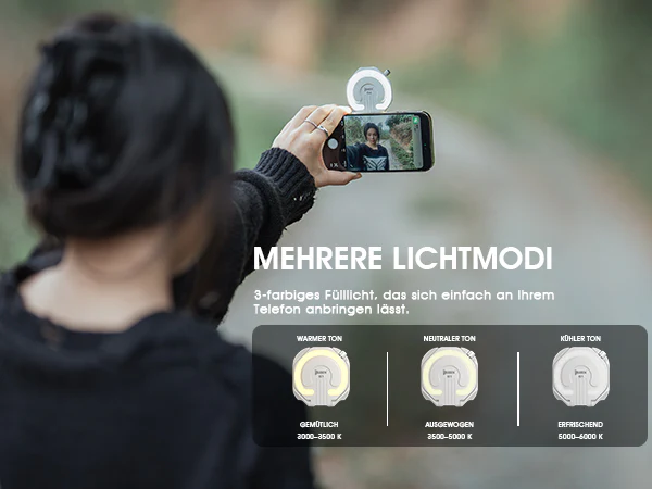 WUBEN E1 EDC wiederaufladbares Selfie-Licht, tragbares Ringlicht - Image 38