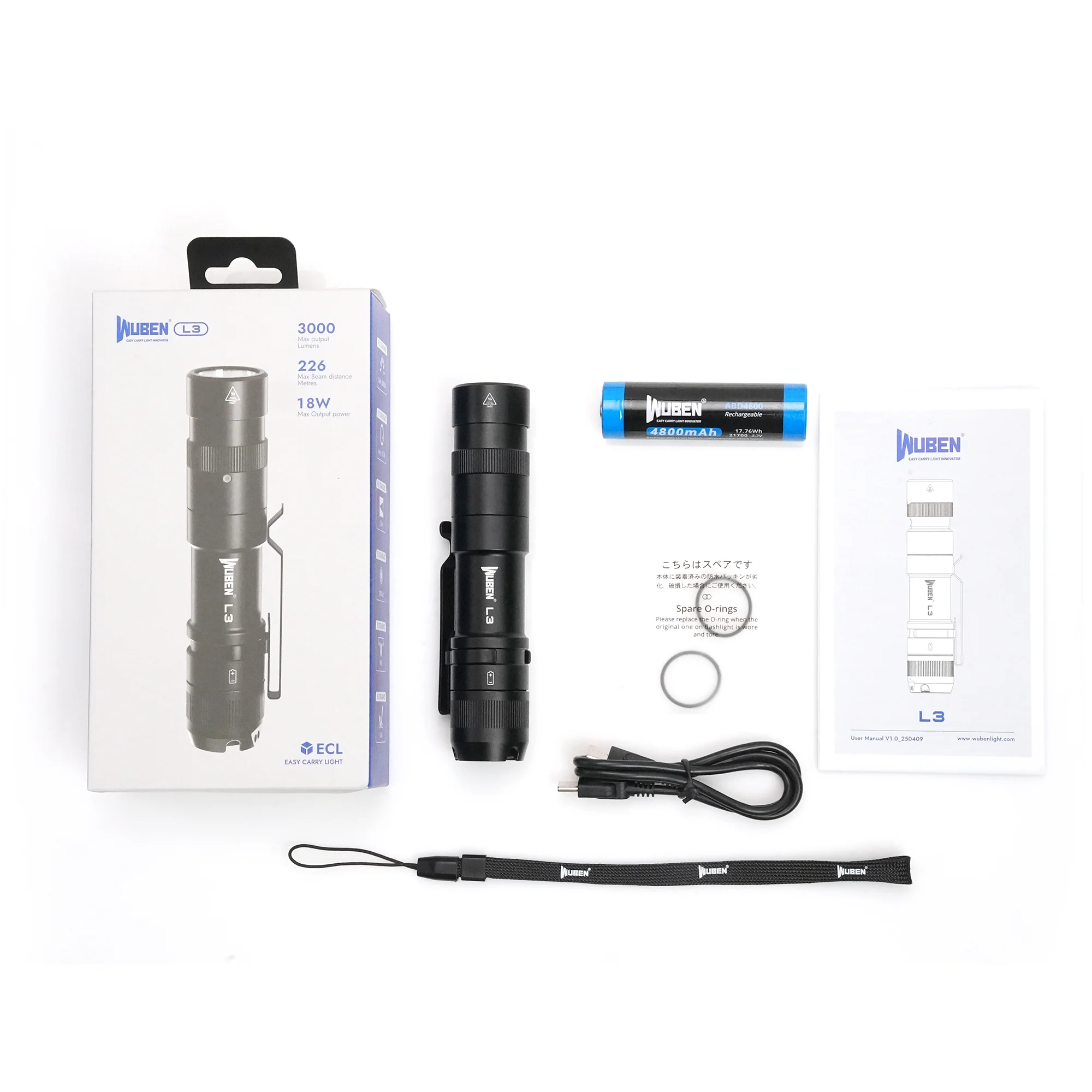 Wuben L3 Schnell Aufladbare Helle Taschenlampe - Image 11